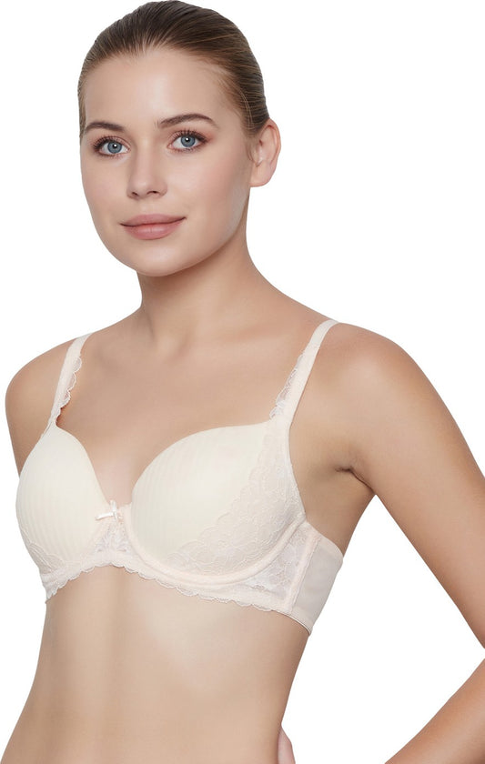 Triumph Lightly Padded Wired Lacy Balconette T-Shirt Bra - Pink