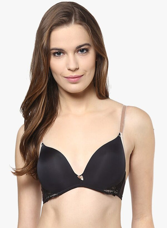 Triumph Black Solid Lace Comfort Bra