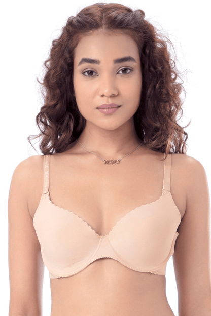 Pretty Secret Nude-Colour Solid Underwired Lightly Padded T-shirt Bra