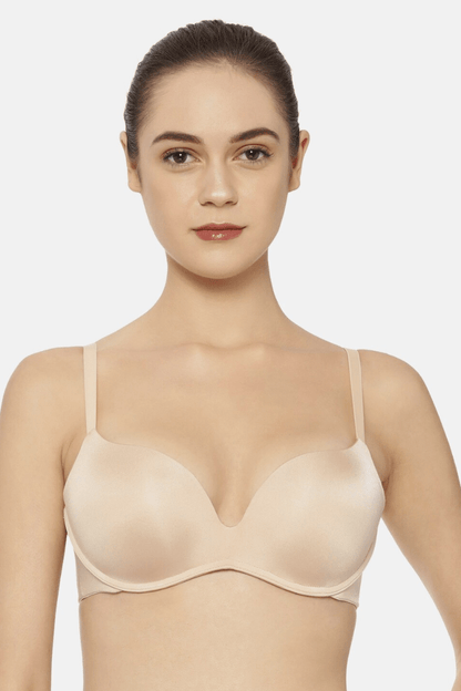 Triumph Nude-Coloured Solid Magic-Wire Padded Push-Up Bra