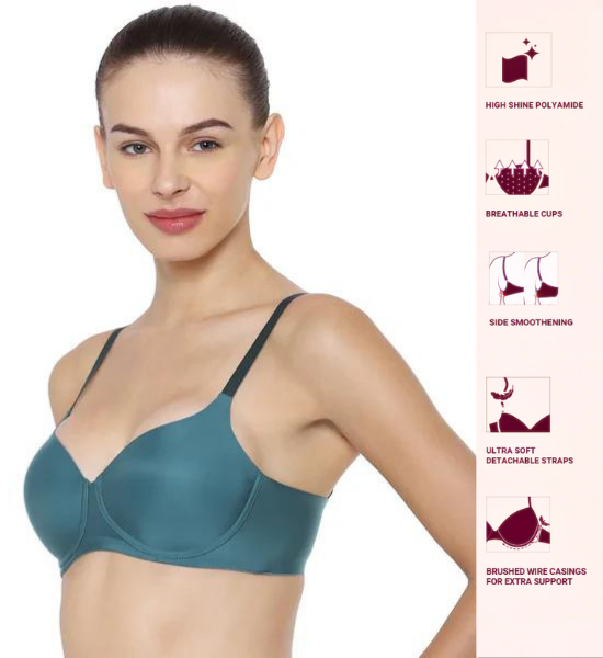 Triumph Melange Padded Wirefree T-Shirt Bra-Green