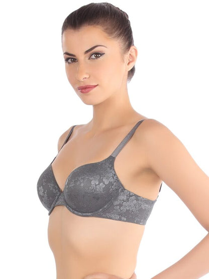 Triumph Comfort Floral Print Underwired Grey Bra