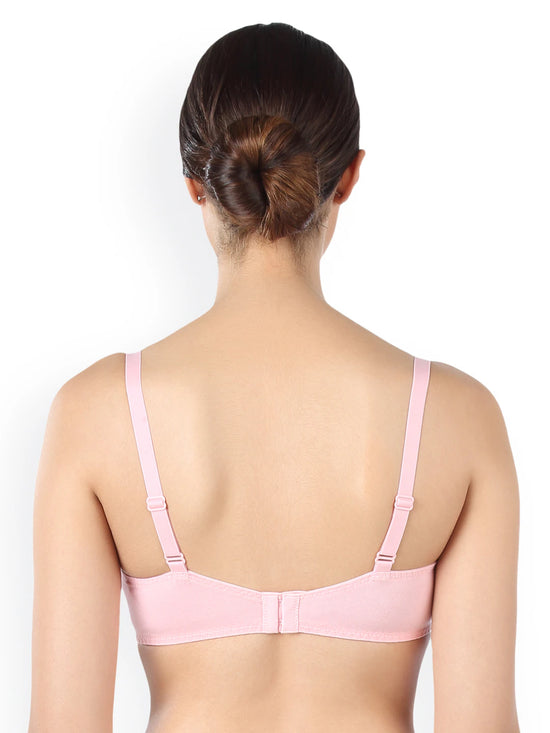 Triumph Lightly Padded Wired Lacy Balconette T-Shirt Bra - Pink