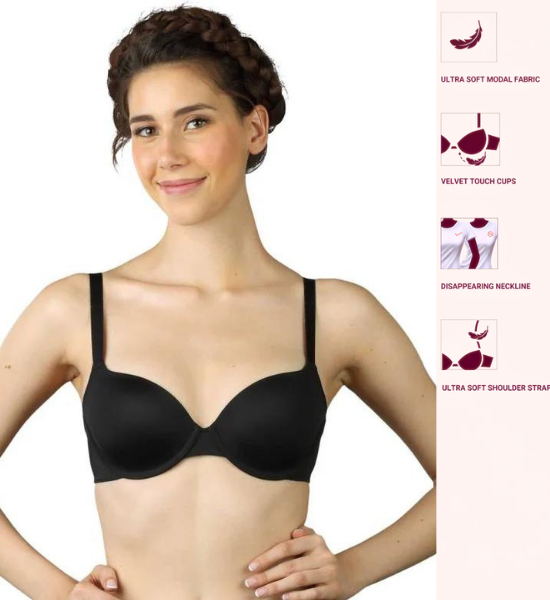 Triumph Padded Wired Medium Coverage T-Shirt Bra - Black