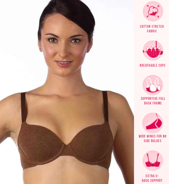 Triumph Smooth Padded Underwired  Bra-Brown