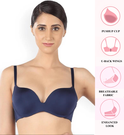 Triumph Blue Maximizer Comfortable Padded Magic-Wire Push-Up Bra