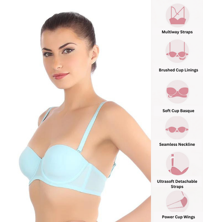 Triumph Invisibly Smooth Demi Cup Strapless Multiway Bra - Sea Breeze