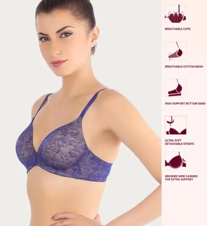 Triumph Padded Magic Wired Medium Coverage T-Shirt Bra - Blue