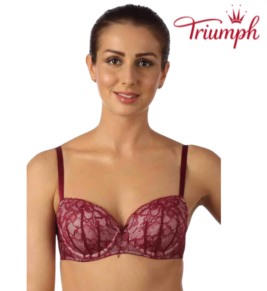 Triumph Elegant Crimson Red Lace Bra