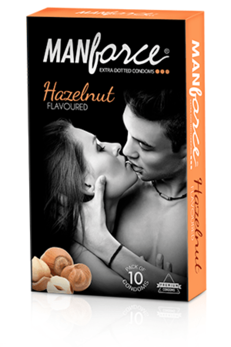 MANforce Hazelnut-flavoured Extra Dotted Male Condoms - Pack of 10