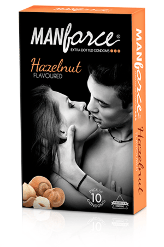 MANforce Hazelnut-flavoured Extra Dotted Male Condoms - Pack of 10