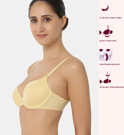 Sunshine Glow: Triumph Yellow Padded Wired T-Shirt Bra