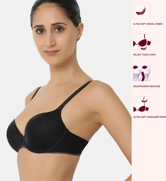 Sunshine Glow: Triumph Black Padded Wired T-Shirt Bra