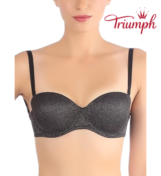 Triumph Black Medium Coverage Wired Balconette Bra