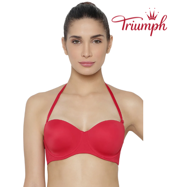 Triumph Cherry Red-Coloured Wired Detachable Padded Multi-Optional T-shirt Bra