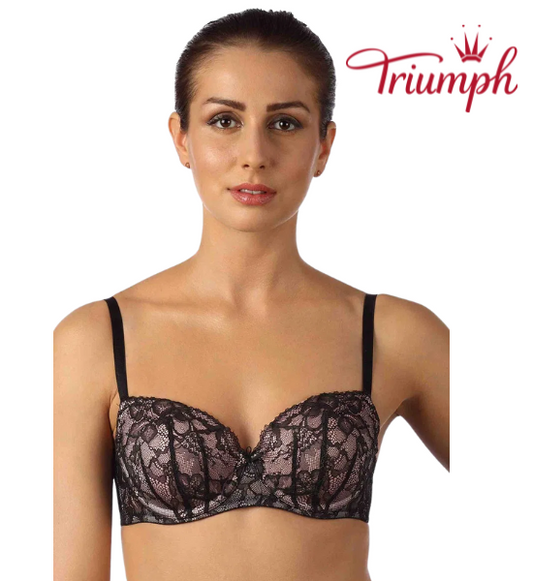 Triumph Elegant Crimson Black Lace Bra