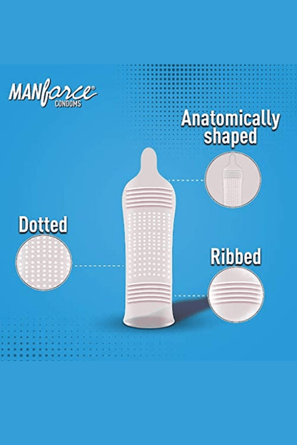 MANforce Exotic Ribbed Dotted Flavoured Male Condoms - Pack of 10