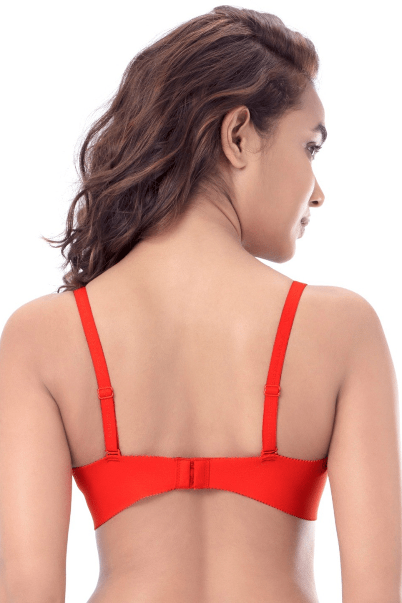 Pretty Secrets Red Underwired Lightly Padded T-shirt Bra