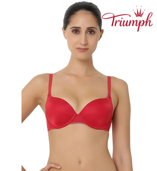 Triumph Shimmery Red Padded Wired T-Shirt Bra