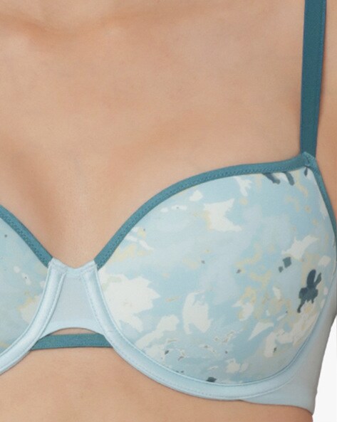 Triumph Padded Underwired AirFlow Floral T-Shirt Bra Green