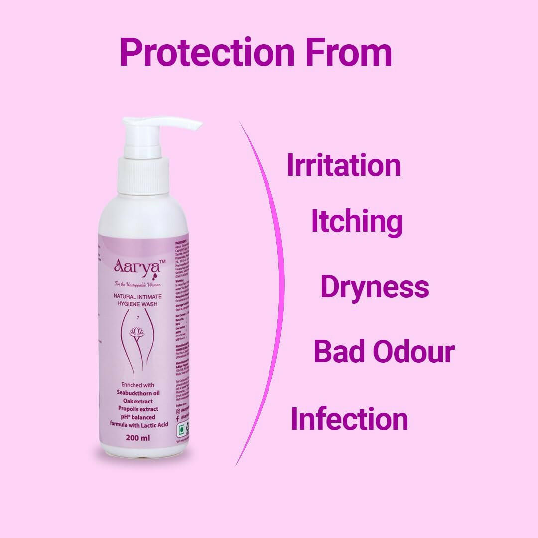 Aarya Natural Intimate Hygiene Wash for Women and Vaginal Wash.