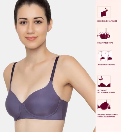 Triumph Melange Padded Wirefree T-Shirt Bra-Water Blue