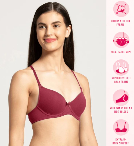 Jockey Beet Red Full Coverage Underwired T-Shirt Bra