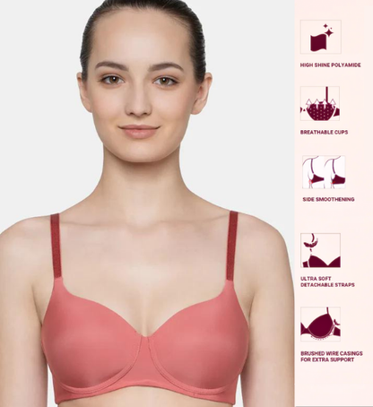 Triumph Melange Padded Wirefree T-Shirt Bra-Vintage Pink