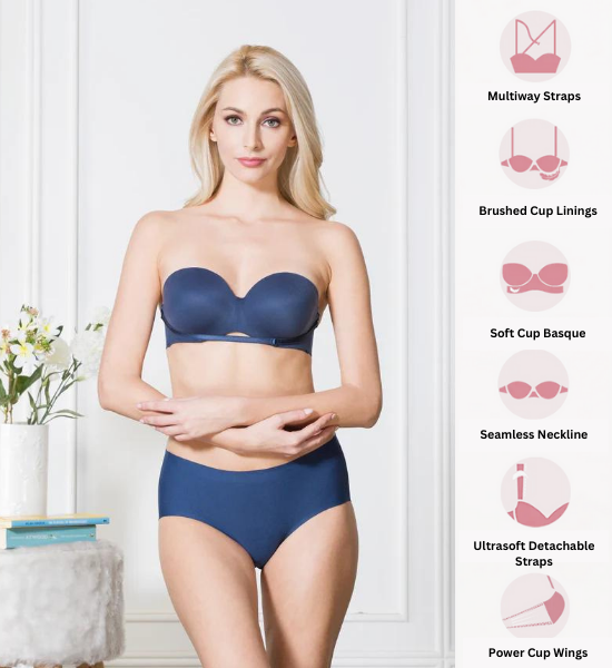 Van Heusen Innovative Strapless Insignia Blue Bra