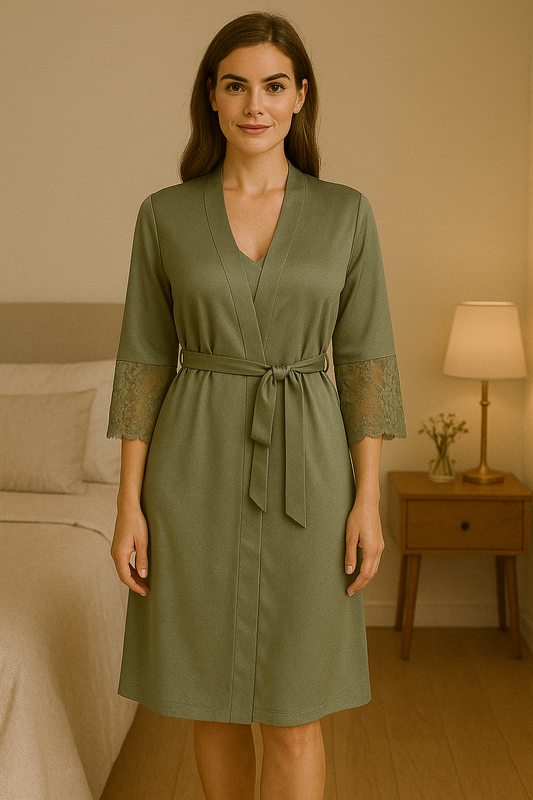 NakedBae Luxe Lounge Set – Sage Serenity Slip & Wrap