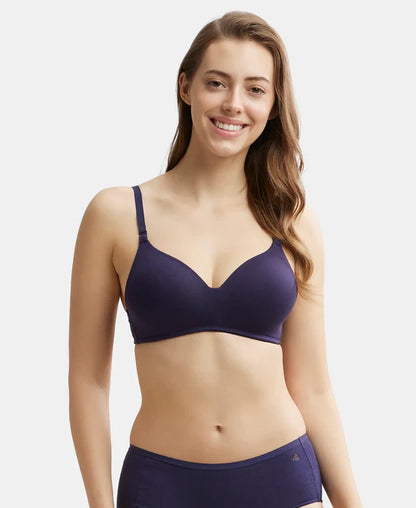 Jockey Wirefree Padded  Full Coverage Multiway T-Shirt Bra with Adjustable Straps - Navy