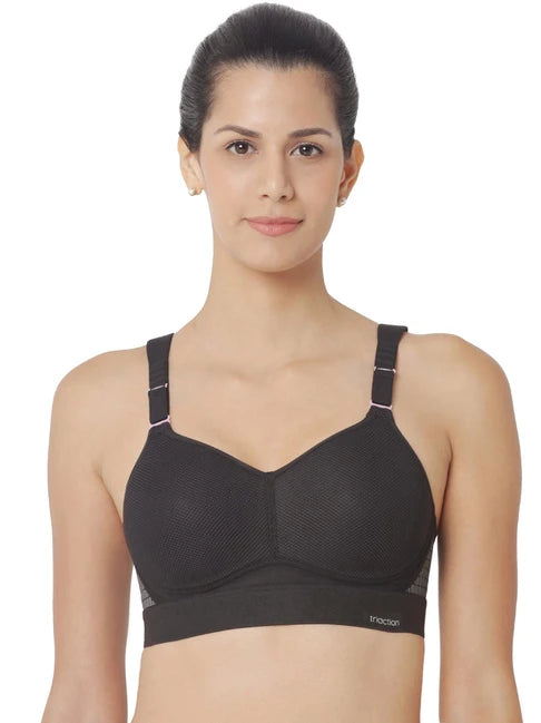 Triumph Triaction Hybrid Lite Spacer Cup Padded Wireless Extreme Support High Bounce Control Big-Cup Sports Bra - Black