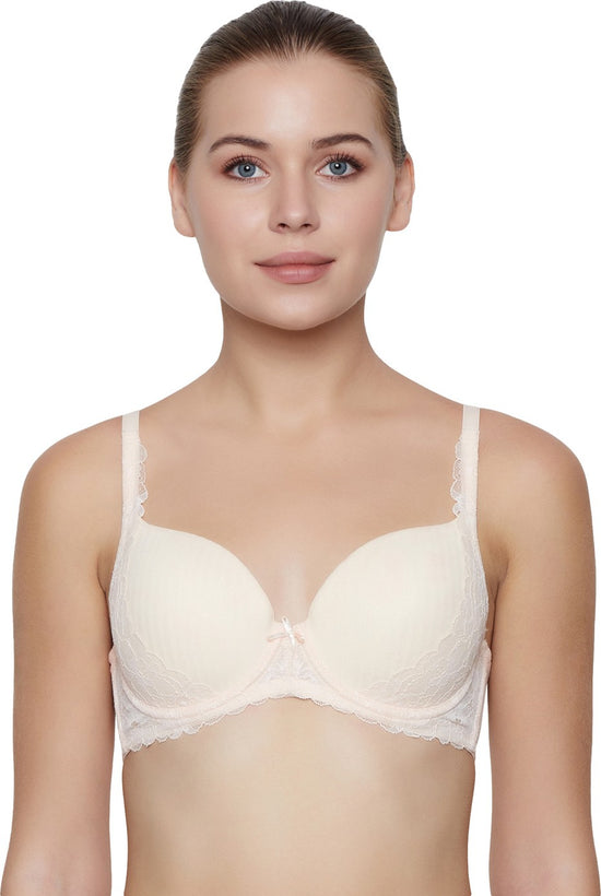 Triumph Lightly Padded Wired Lacy Balconette T-Shirt Bra - Pink