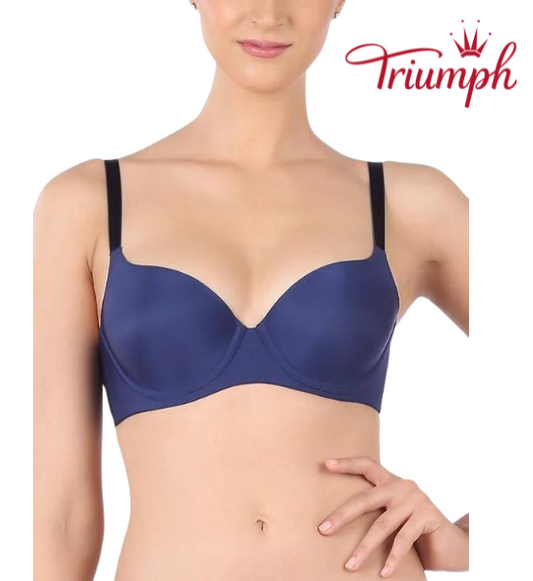 Triumph Solid Underwired Lightly Padded T-shirt Bra- Navy Blue