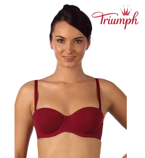 Triumph Maroon Wired T Shirt Multiway Bra