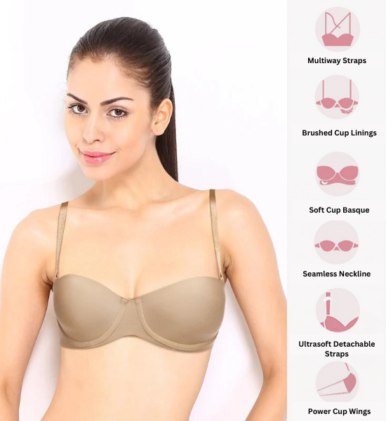 Triumph Invisibly Smooth Demi Cup Strapless Multiway Bra - Skin