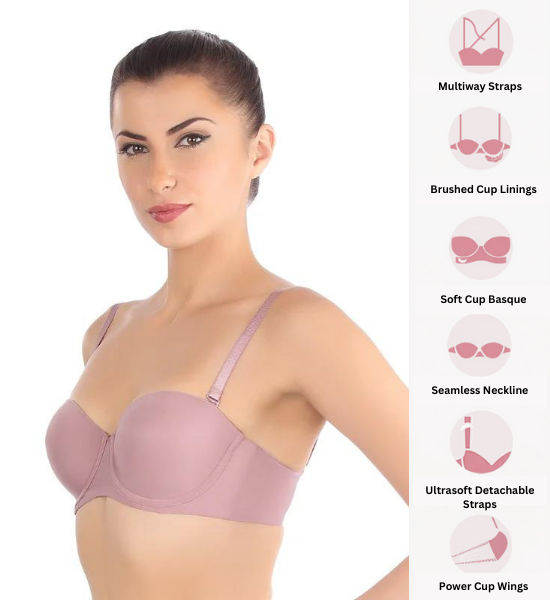 Triumph Invisibly Smooth Demi Cup Strapless Multiway Bra - Pink