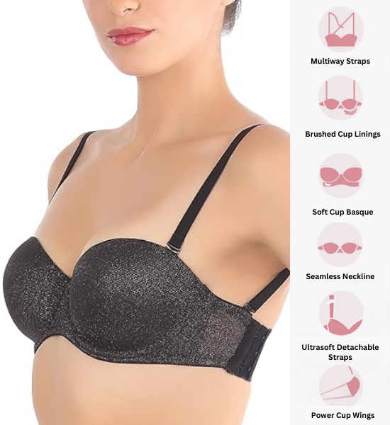 Triumph Black Medium Coverage Wired Balconette Bra