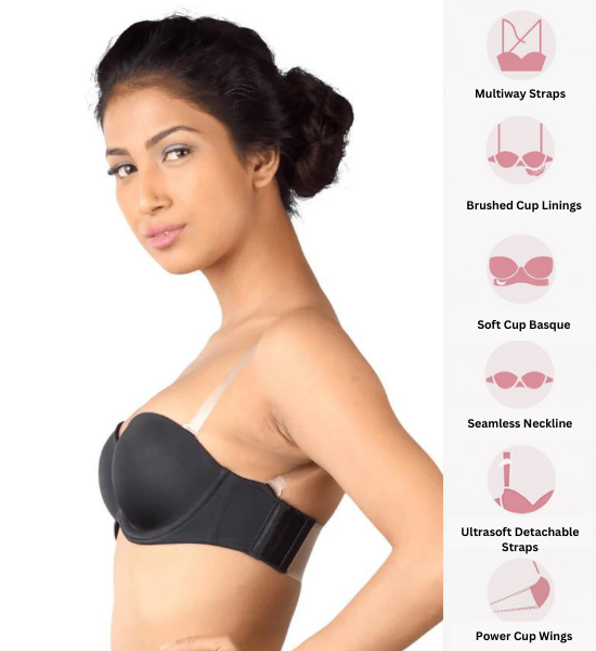 Triumph Black Strapless and Backless T-shirt Bra