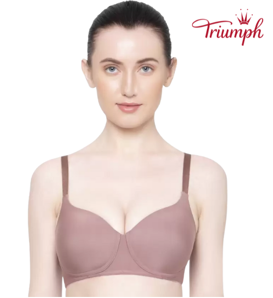 Triumph Melange Wirefree Padded T-shirt Bra- Rose Brown