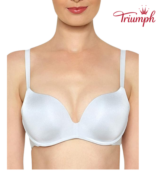 Triumph Nude-Coloured Solid Magic-Wire Padded Push-Up Bra