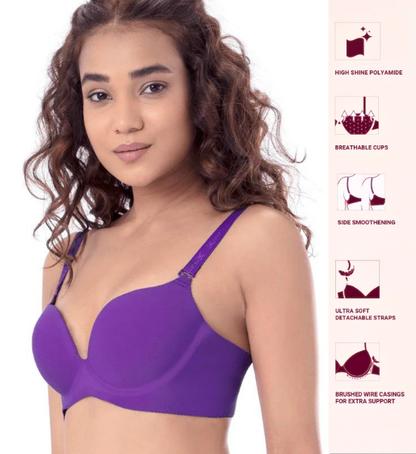 Pretty Secrets Purple Wired Lightly Padded Bra