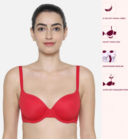 Triumph Padded Wired 3/4th Coverage T-Shirt Bra - Red