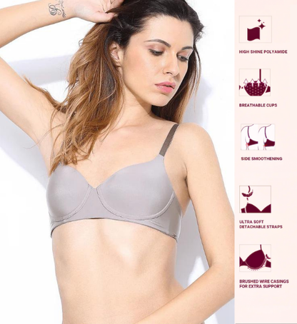 Triumph Melange Wirefree Padded T-shirt Bra- Silver