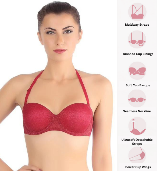 Triumph Red Medium Coverage Balconette Bra