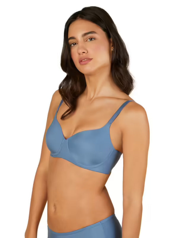 Triumph Melange Padded Wirefree T-Shirt Bra-Sea Blue