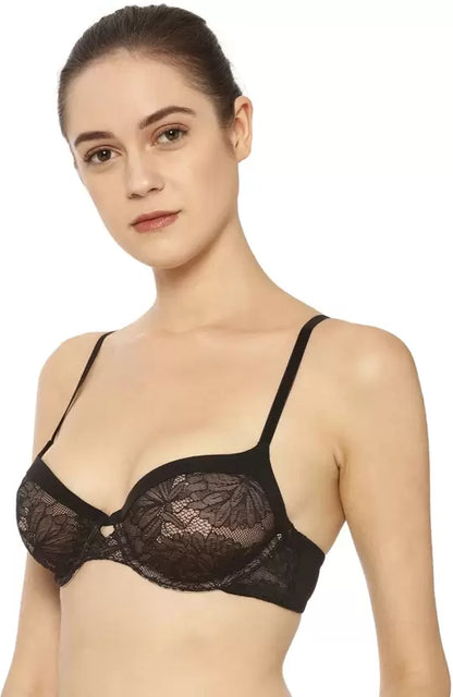 Triumph Black Floral Fantasy Lace Wired Push-Up Bra