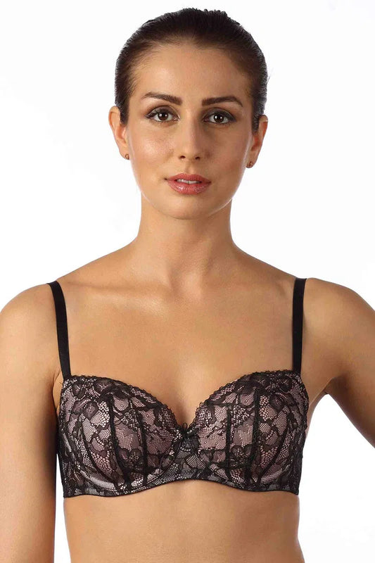 Triumph Elegant Crimson Black Lace Bra