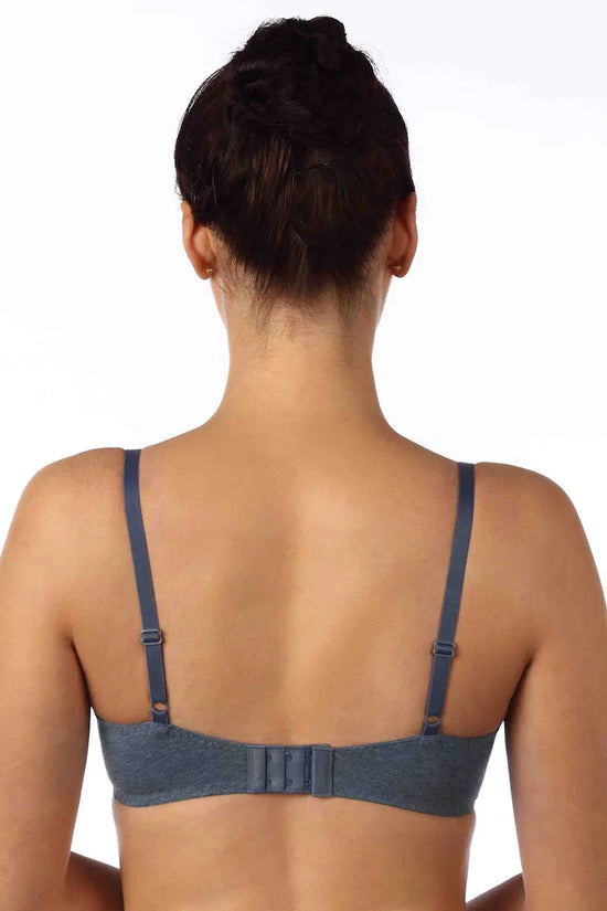 Triumph Melange Padded Wirefree T-Shirt Bra-Blue