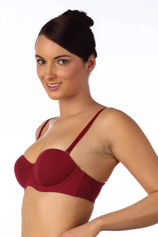 Triumph Maroon Wired T Shirt Multiway Bra